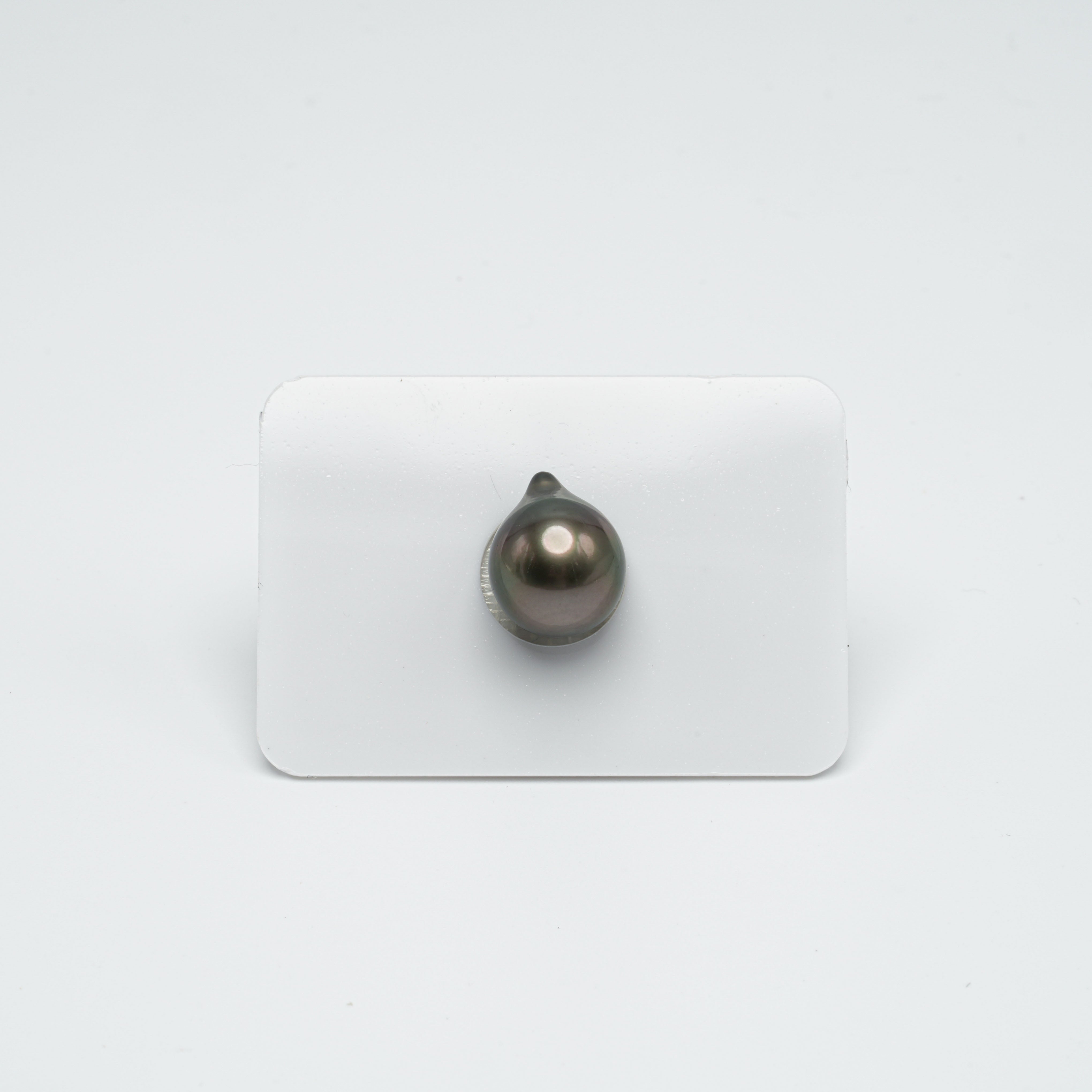 1pcs Green (Brown) 11.3mm - DROP TOP Quality Tahitian Pearl Single LP785