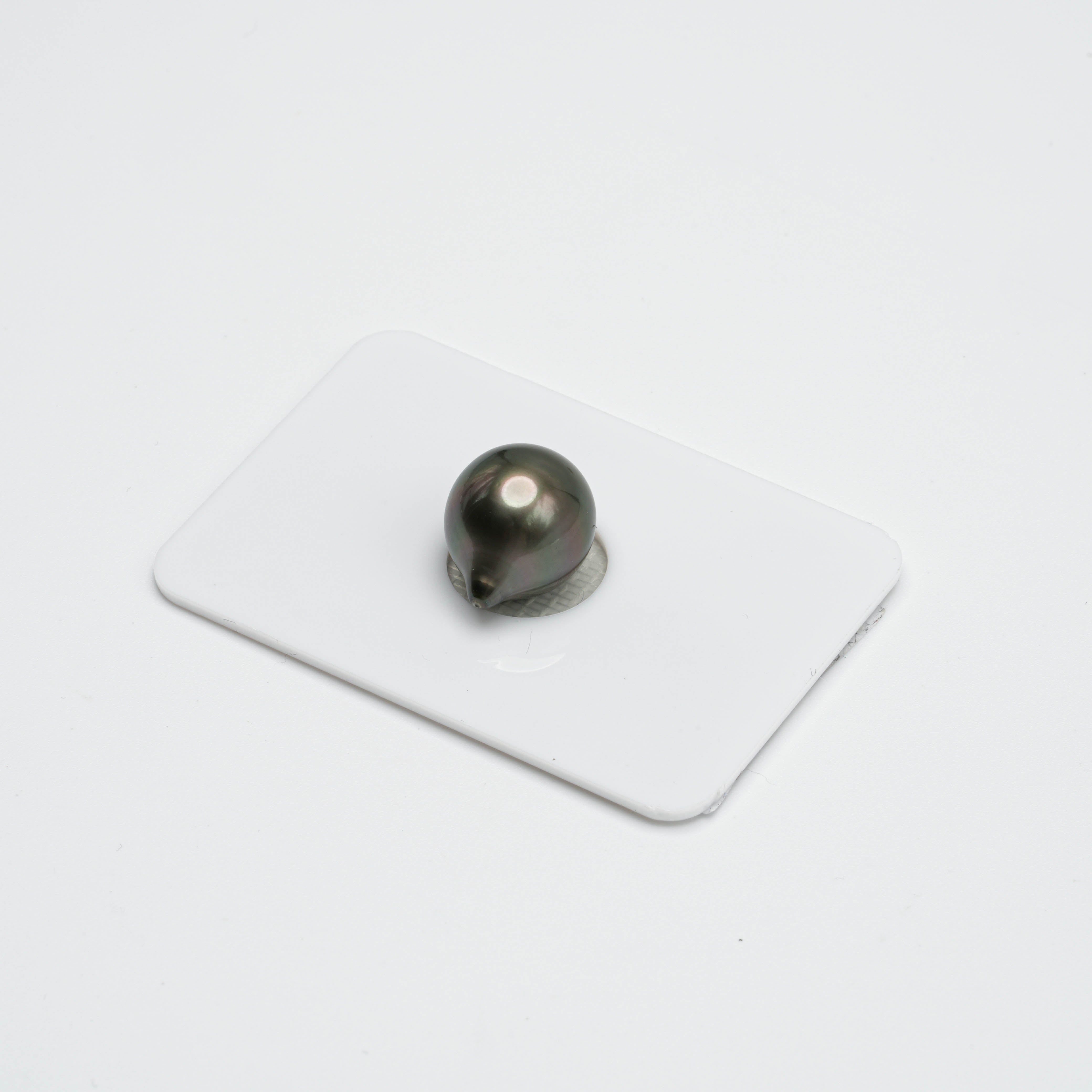 1pcs Green (Brown) 11.3mm - DROP TOP Quality Tahitian Pearl Single LP785