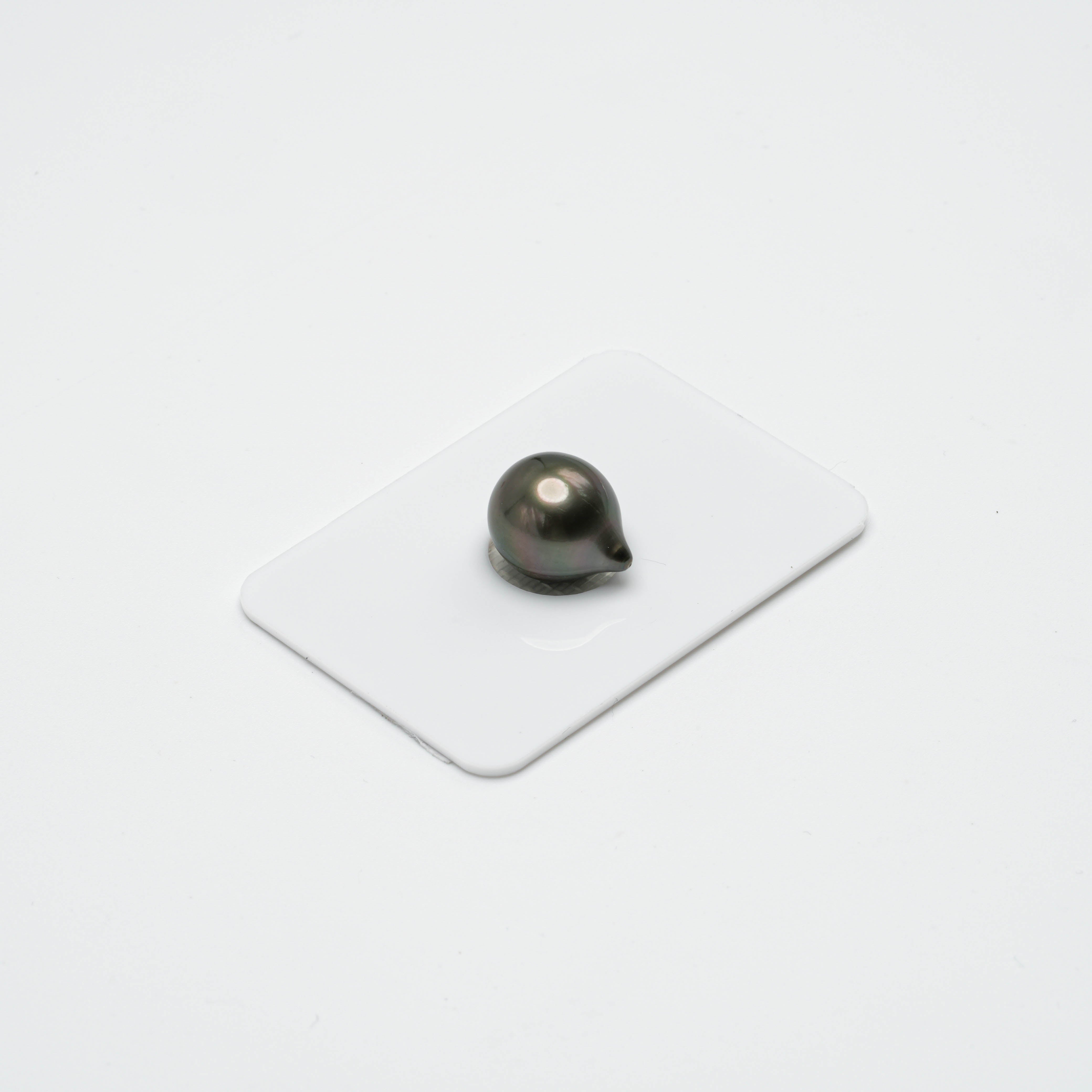 1pcs Green (Brown) 11.3mm - DROP TOP Quality Tahitian Pearl Single LP785