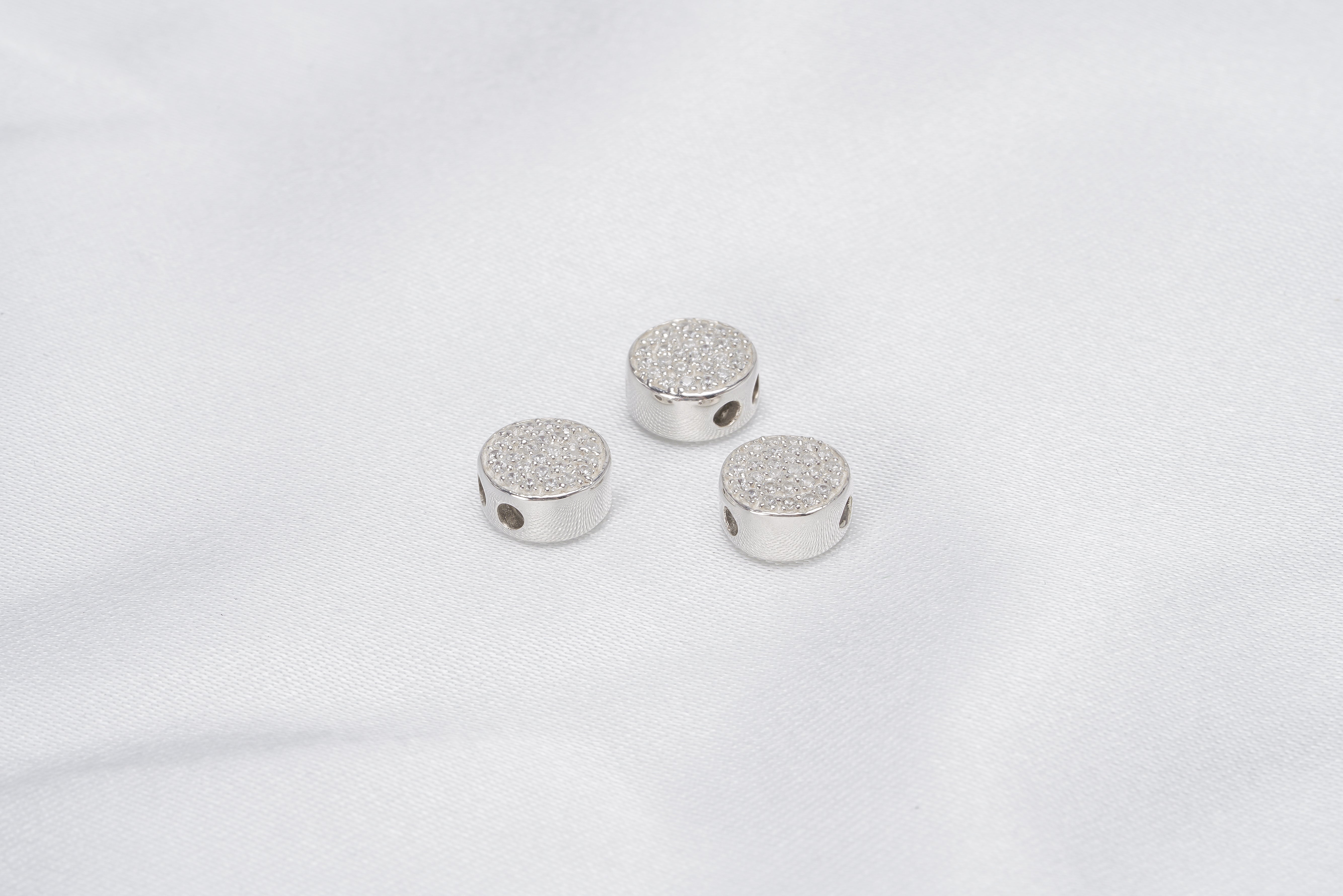3pcs Flat Bolo Silicone 925 Silver Slider for Bracelet/Necklace - Loose Pearl jewelry wholesale