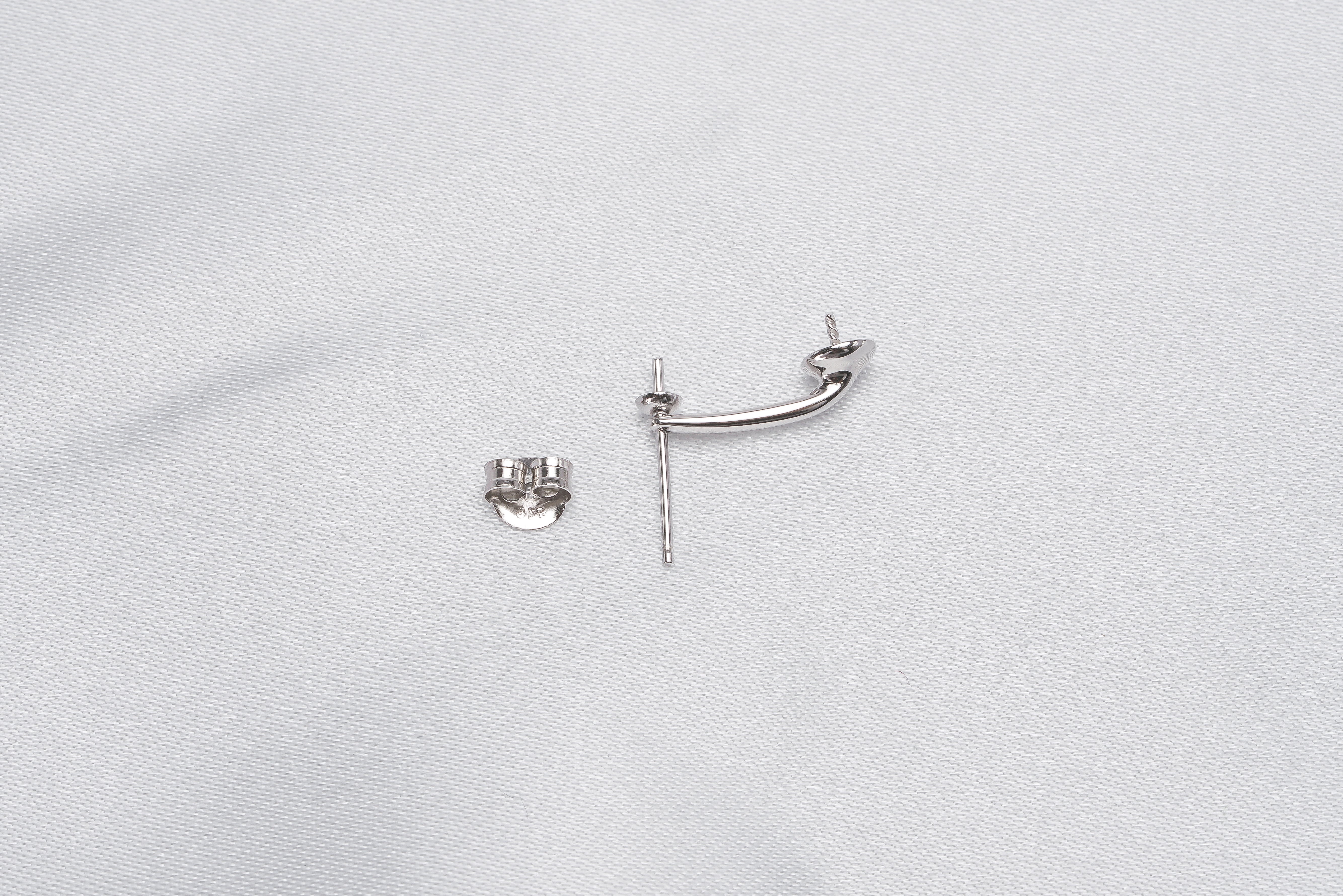 1pair 925 Silver Ear post with earring part - Loose Pearl jewelry wholesale