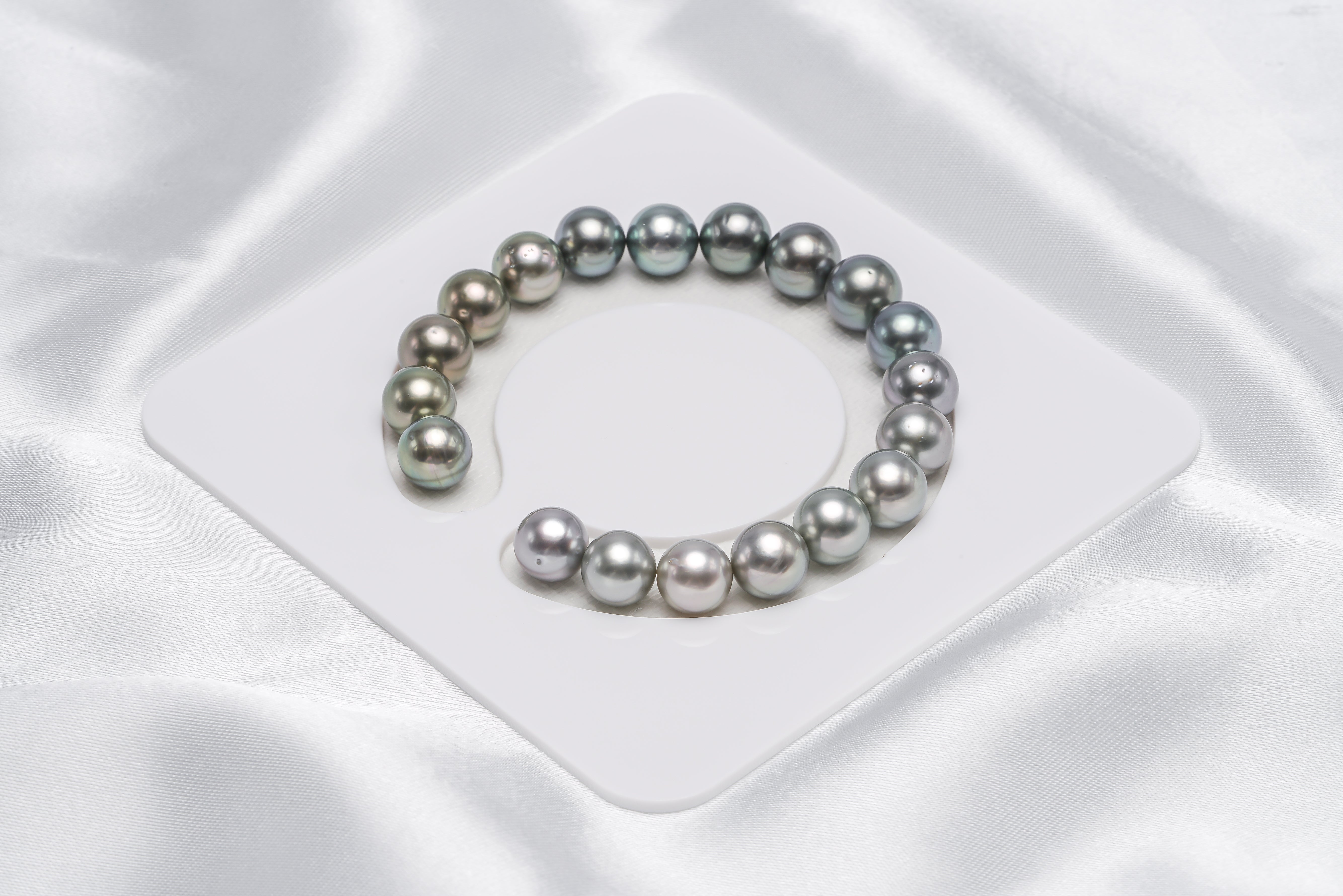 19pcs "Come Back" Shinny Mix Bracelet - Round/Semi-Round 9mm AA/A/AAA Quality Tahitian Pearl - Loose Pearl jewelry wholesale