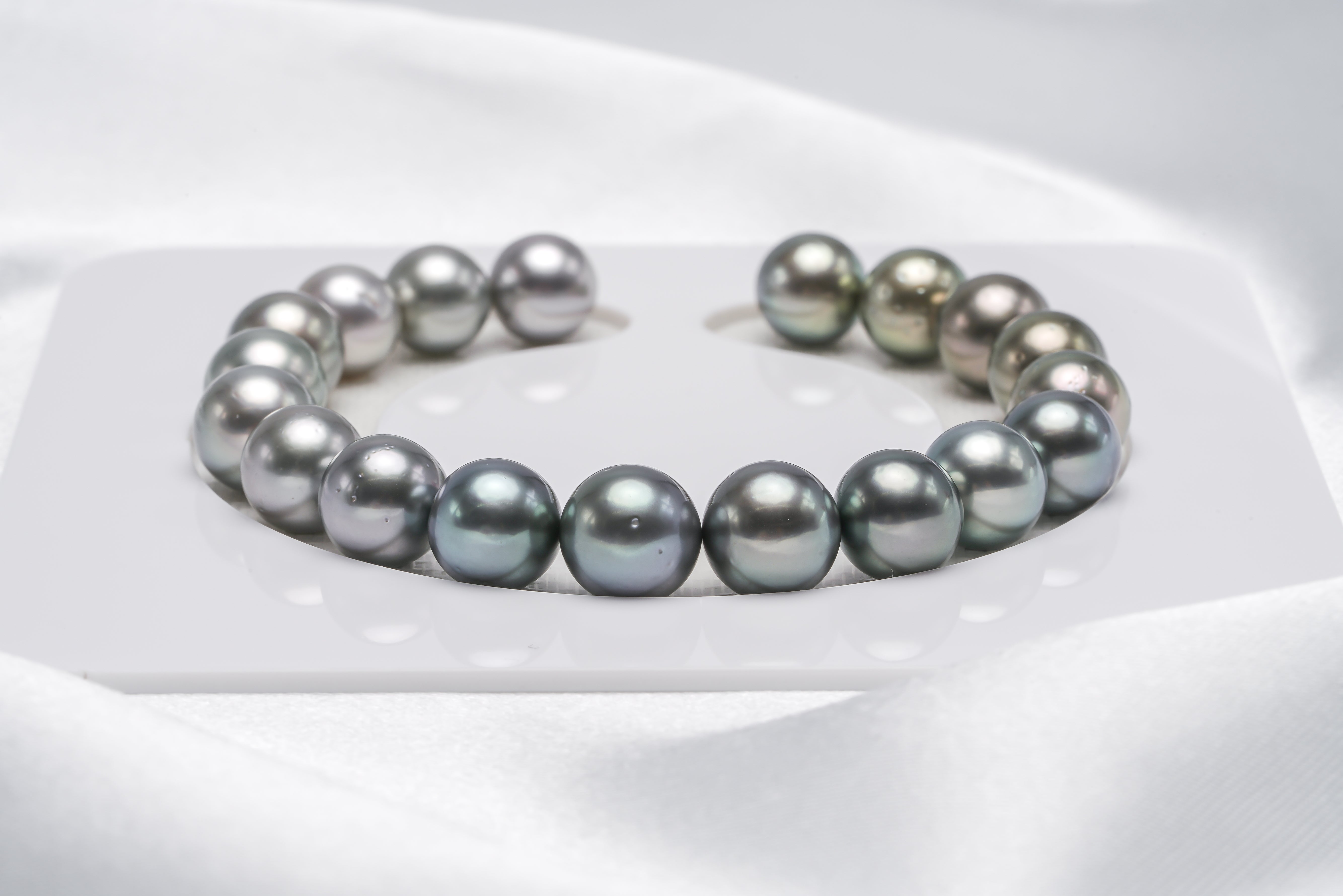 19pcs "Come Back" Shinny Mix Bracelet - Round/Semi-Round 9mm AA/A/AAA Quality Tahitian Pearl - Loose Pearl jewelry wholesale