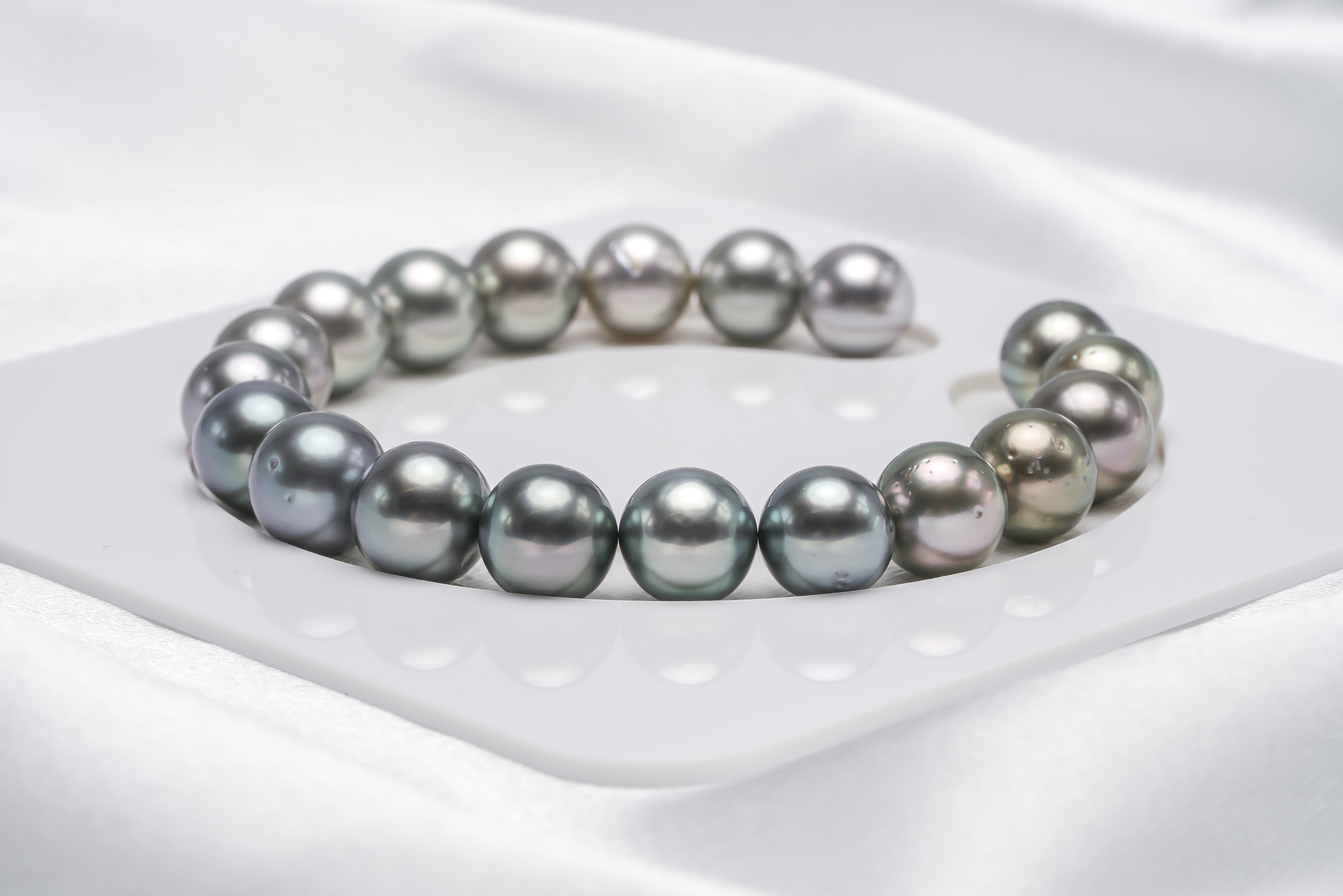 19pcs "Come Back" Shinny Mix Bracelet - Round/Semi-Round 9mm AA/A/AAA Quality Tahitian Pearl - Loose Pearl jewelry wholesale