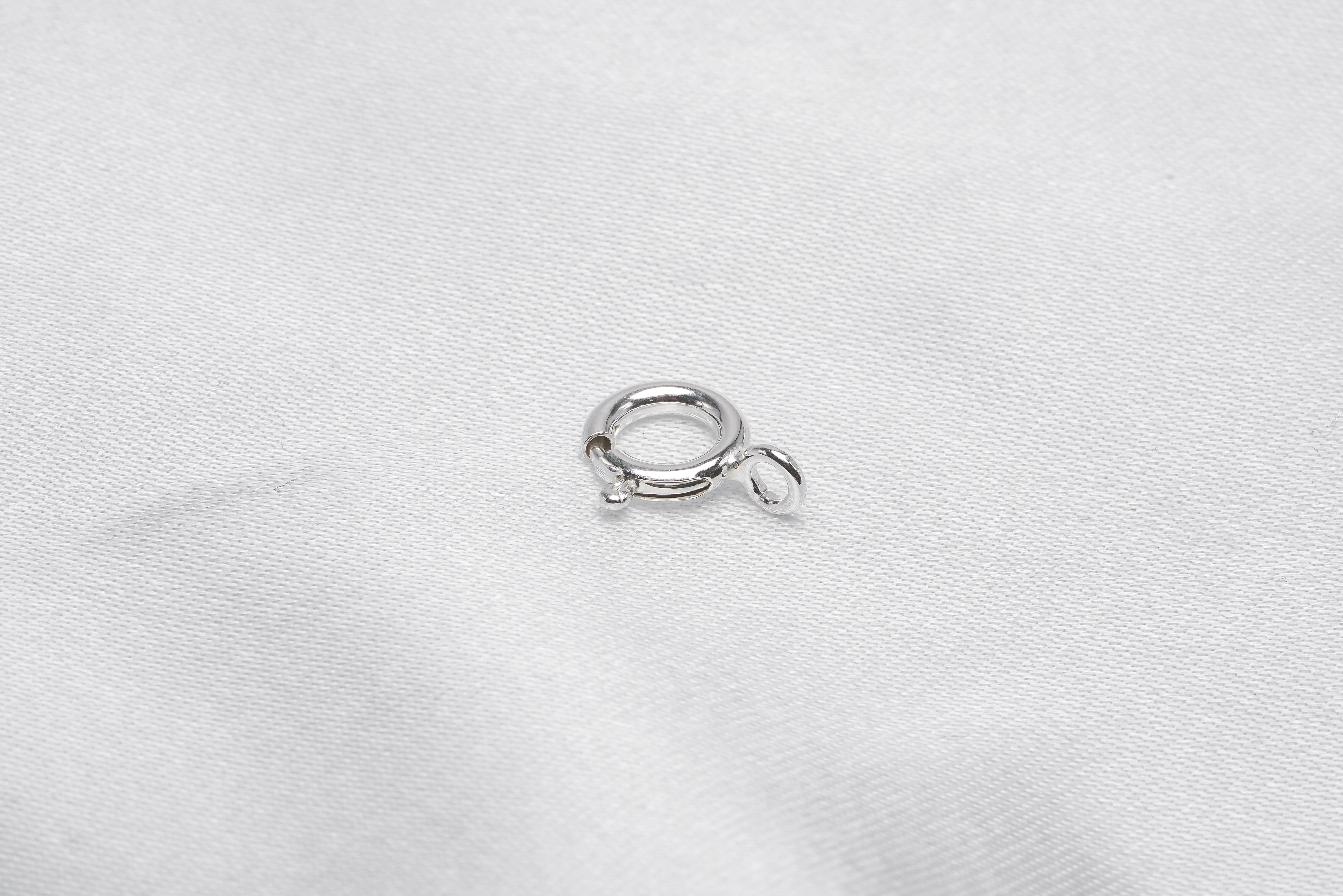 5pcs Silver Spring Ring Clasp For Bracelet/Necklace - Loose Pearl jewelry wholesale