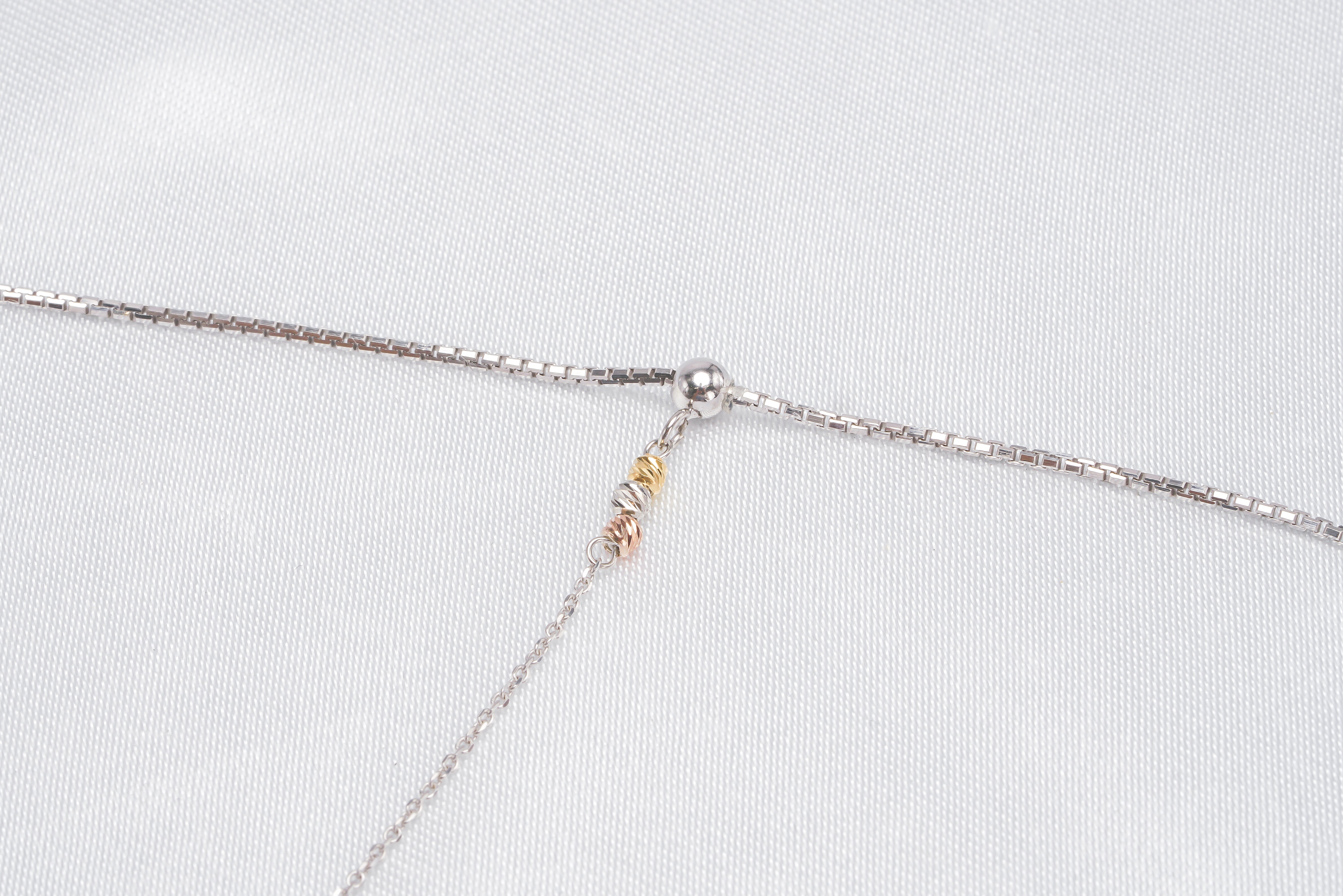 925 Silver Three tone Adjustable Necklace Chain & Pendant - Loose Pearl jewelry wholesale