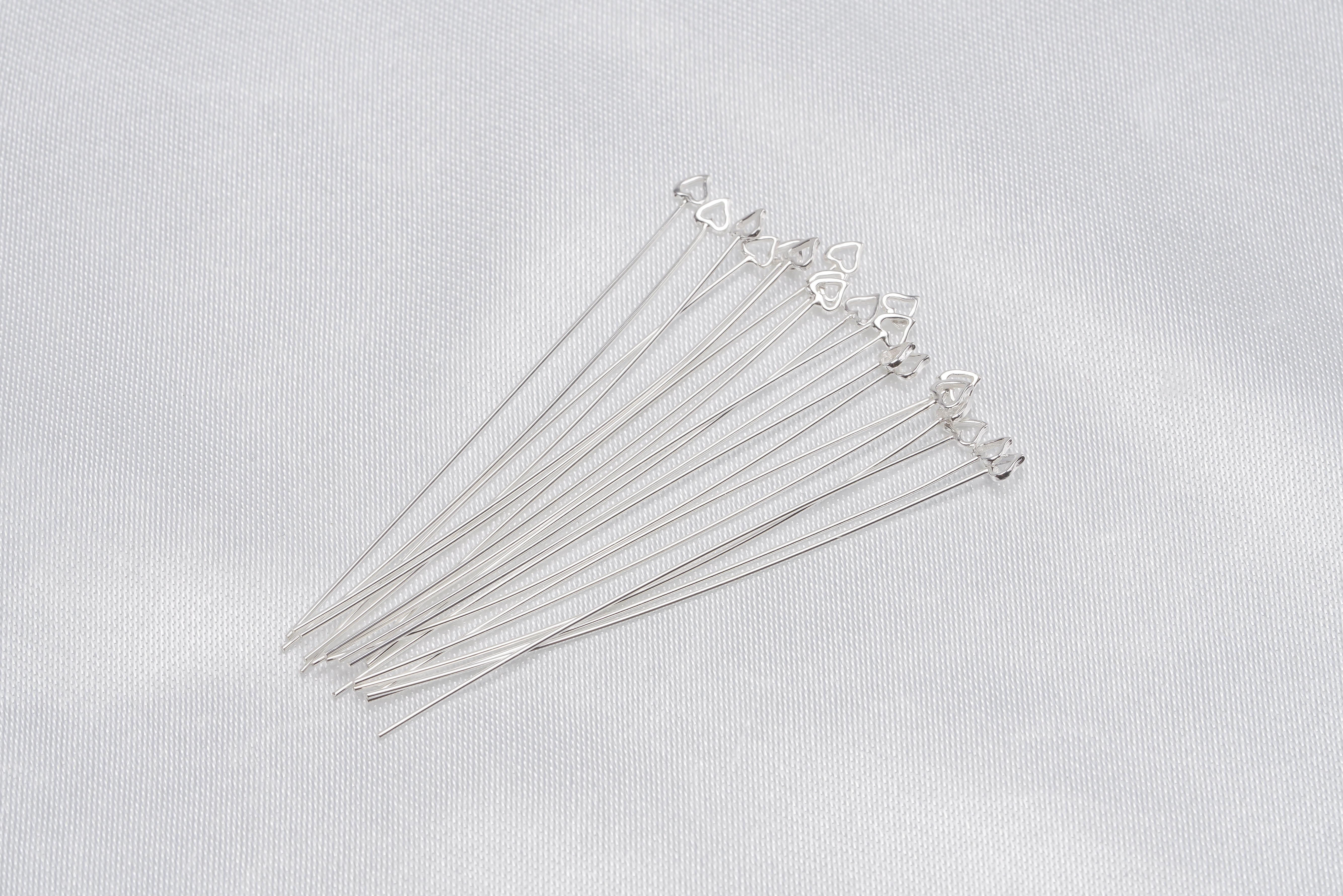20pcs Heart Shape Head Pin Findings - Loose Pearl jewelry wholesale