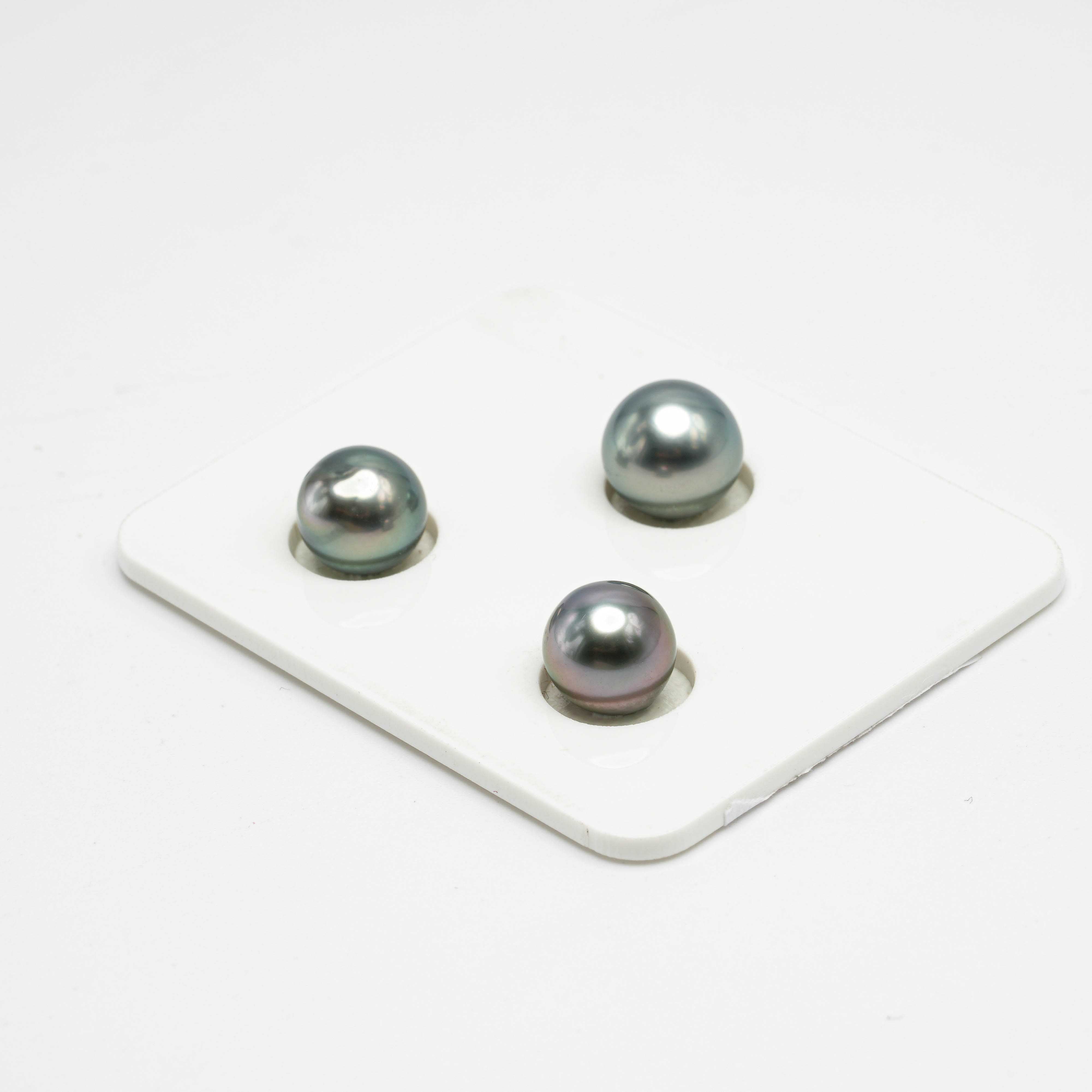 3pcs Mix 9mm - SB Short TOP/AAA Quality Tahitian Pearl Trio Set ER1168