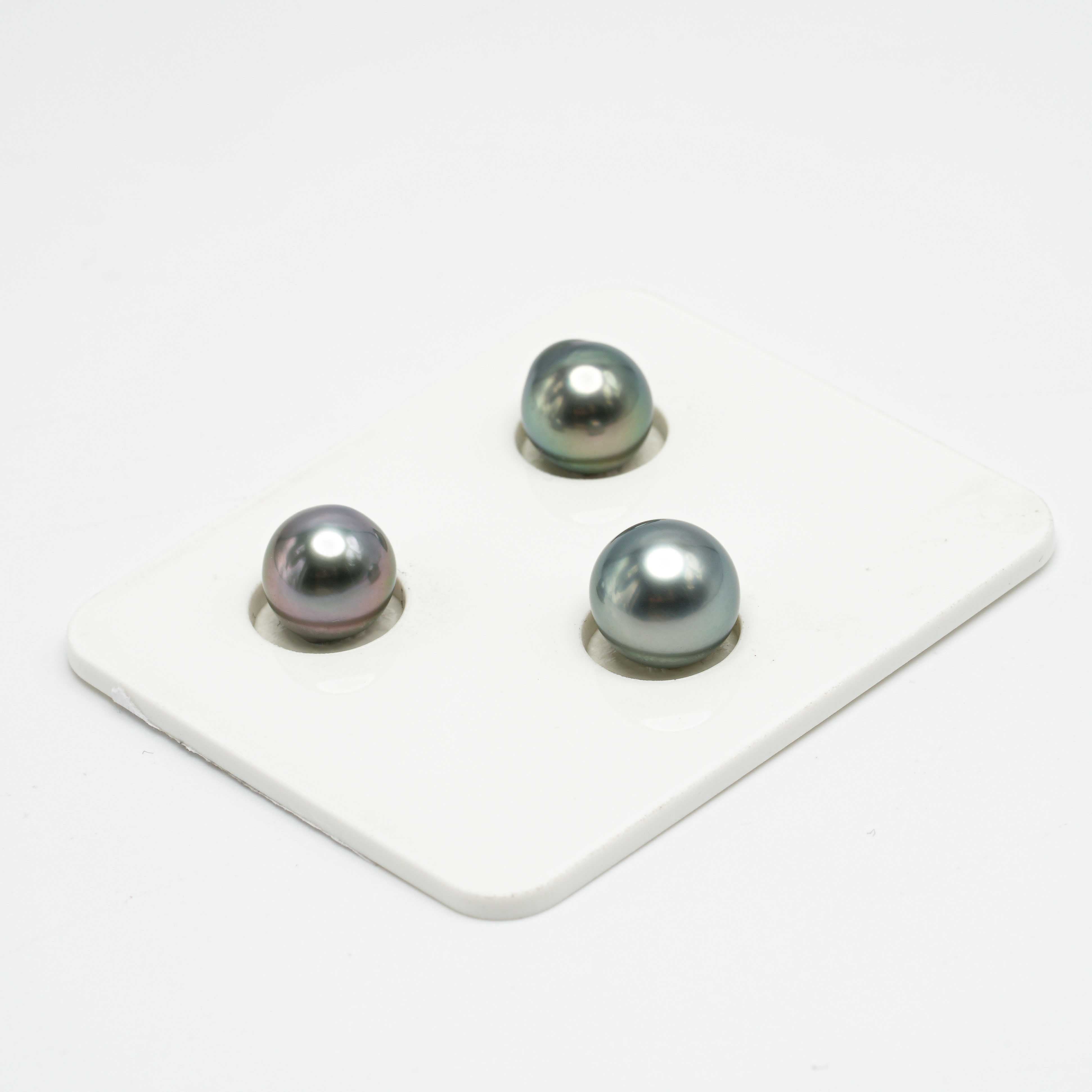 3pcs Mix 9mm - SB Short TOP/AAA Quality Tahitian Pearl Trio Set ER1168