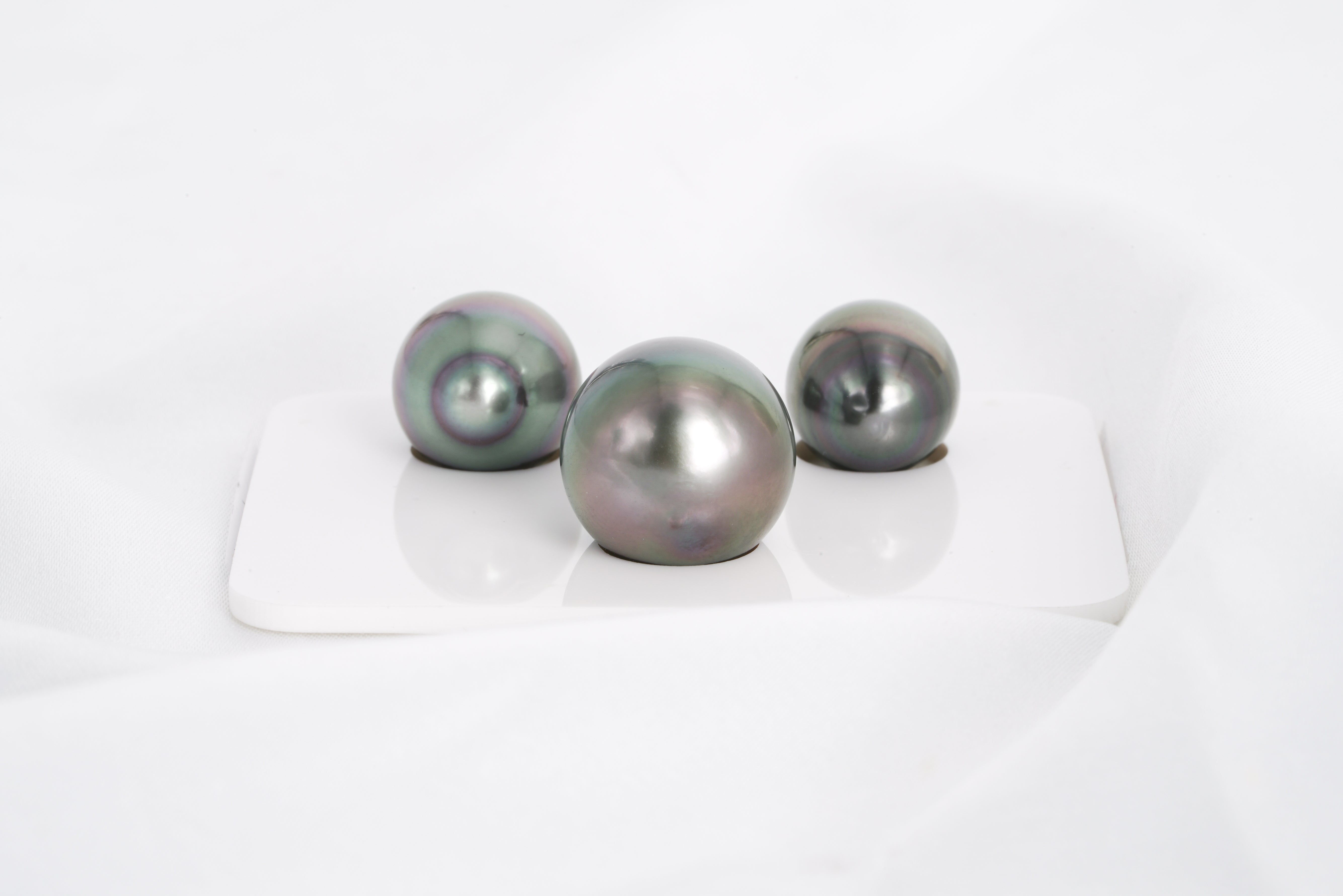 Green Trio Set - OV/SB 11-14mm AAA quality Tahitian Pearl - Loose Pearl jewelry wholesale