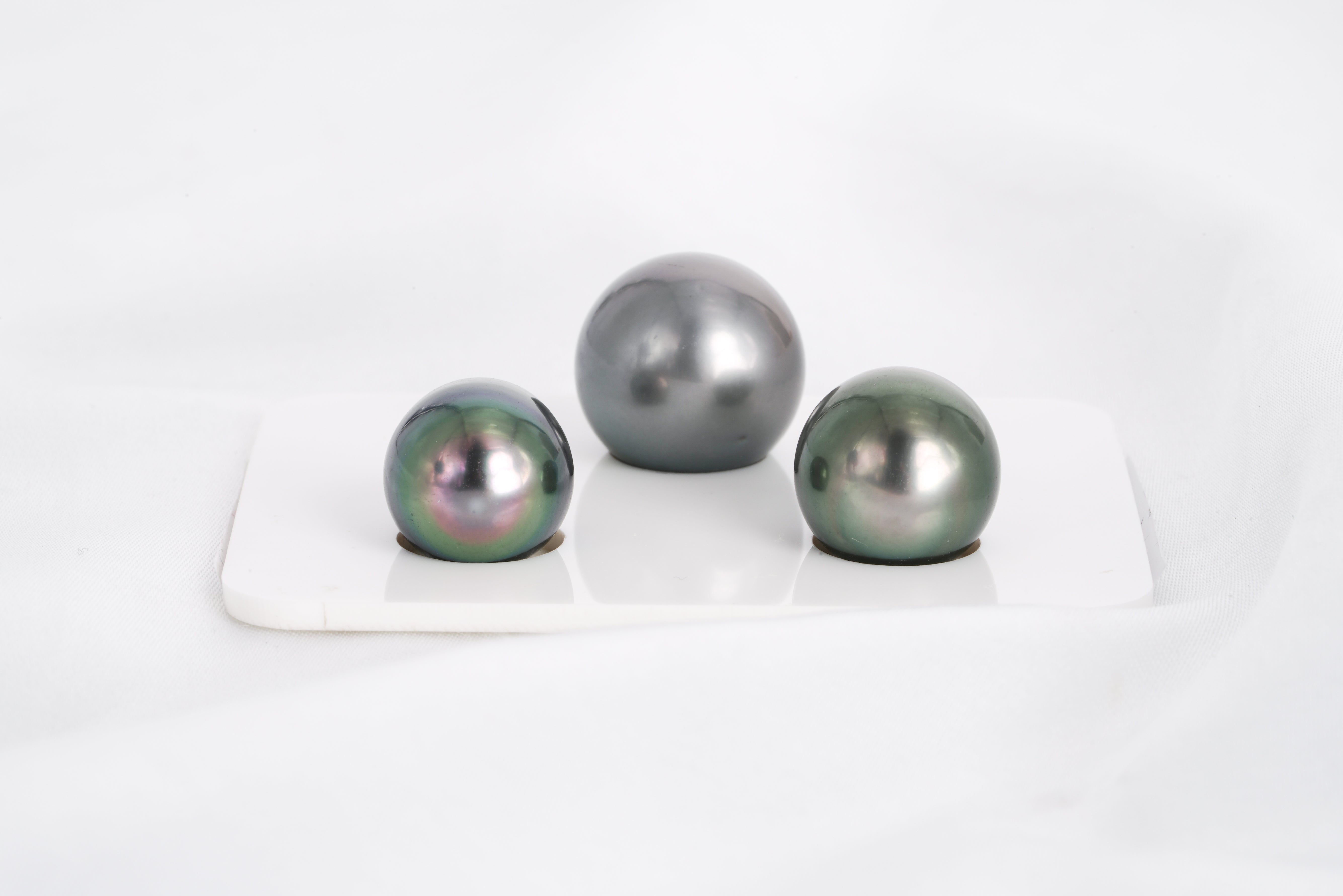 Green Trio Set - OV/SB 11-14mm AAA quality Tahitian Pearl - Loose Pearl jewelry wholesale