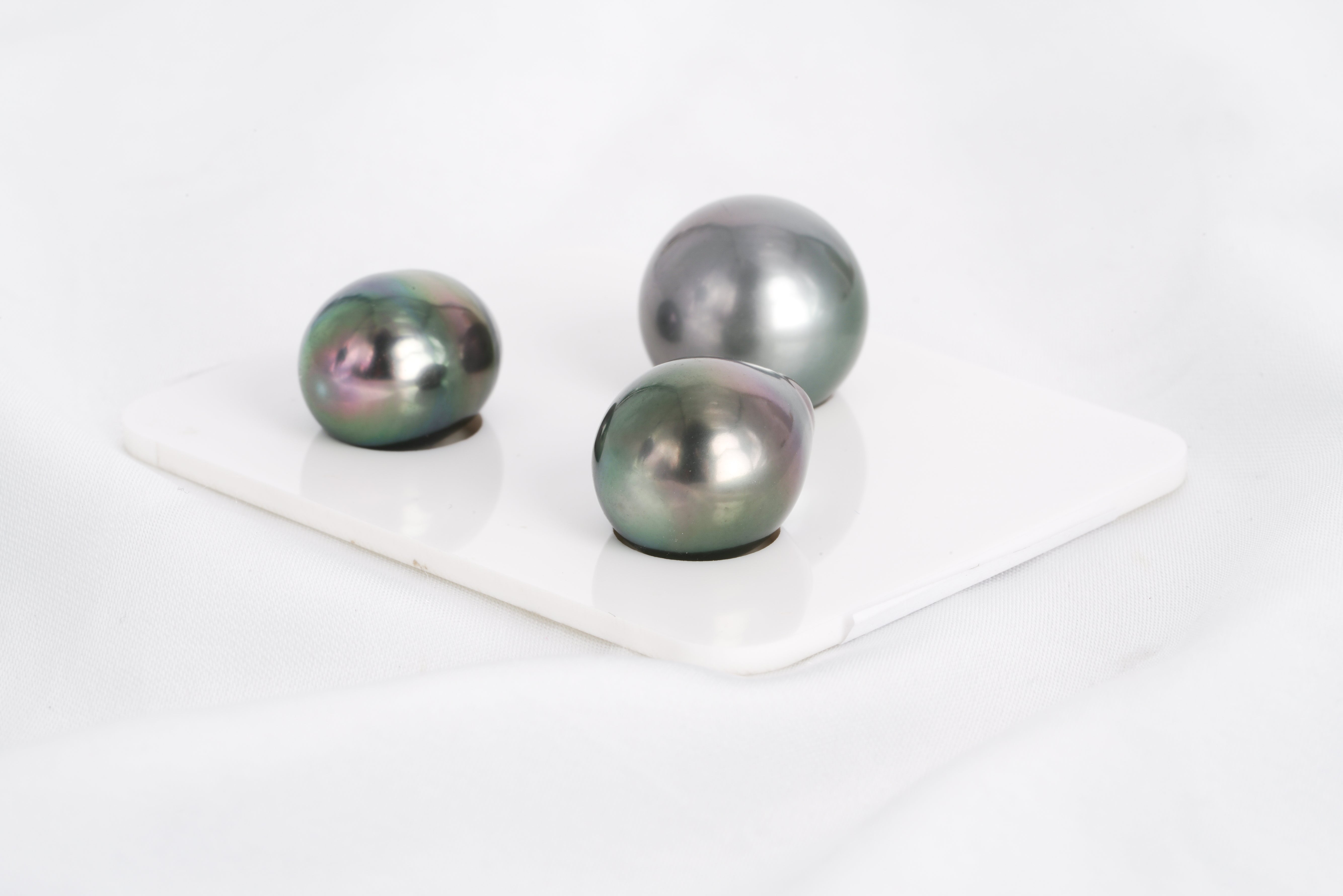 Green Trio Set - OV/SB 11-14mm AAA quality Tahitian Pearl - Loose Pearl jewelry wholesale