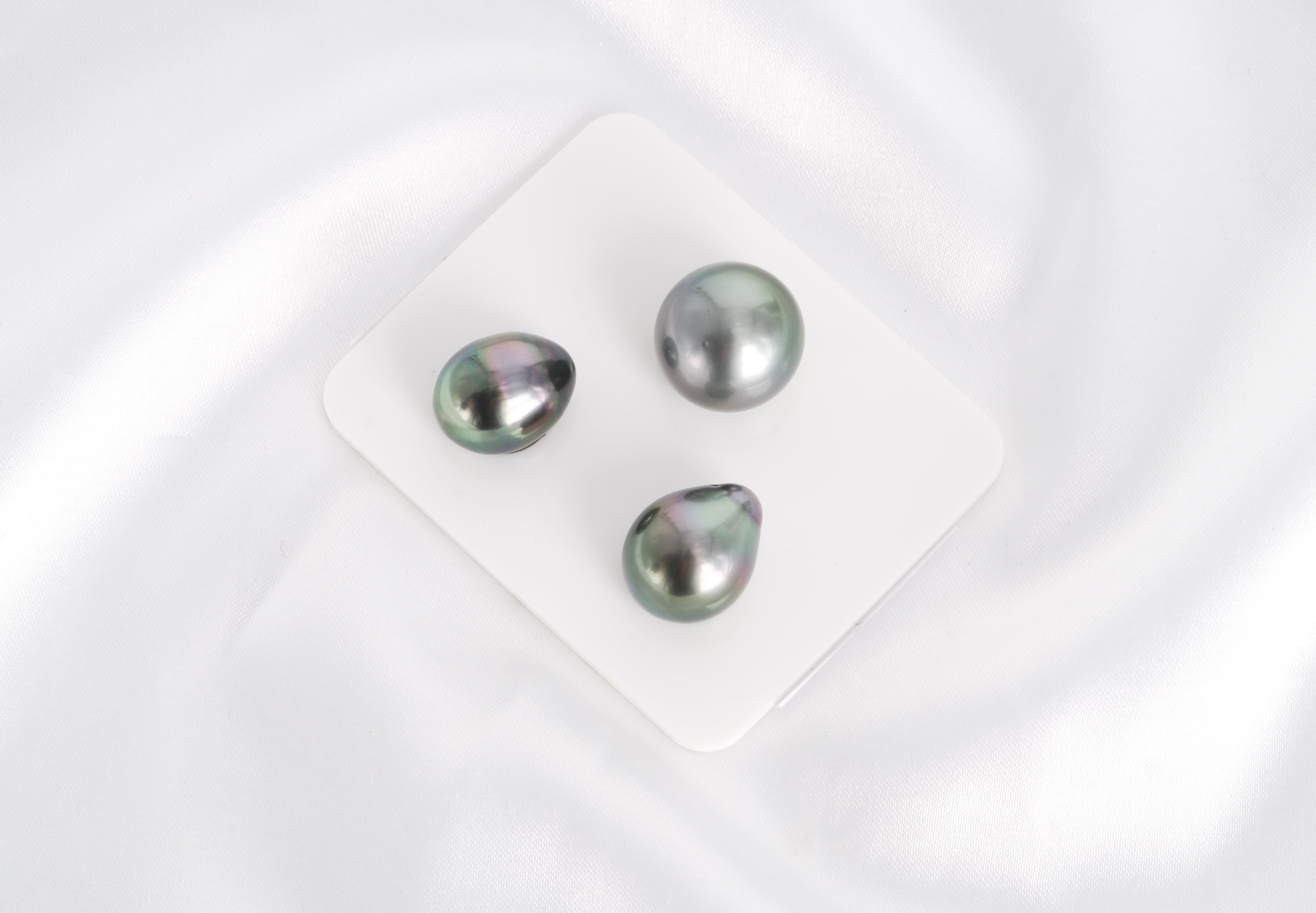 Green Trio Set - OV/SB 11-14mm AAA quality Tahitian Pearl - Loose Pearl jewelry wholesale