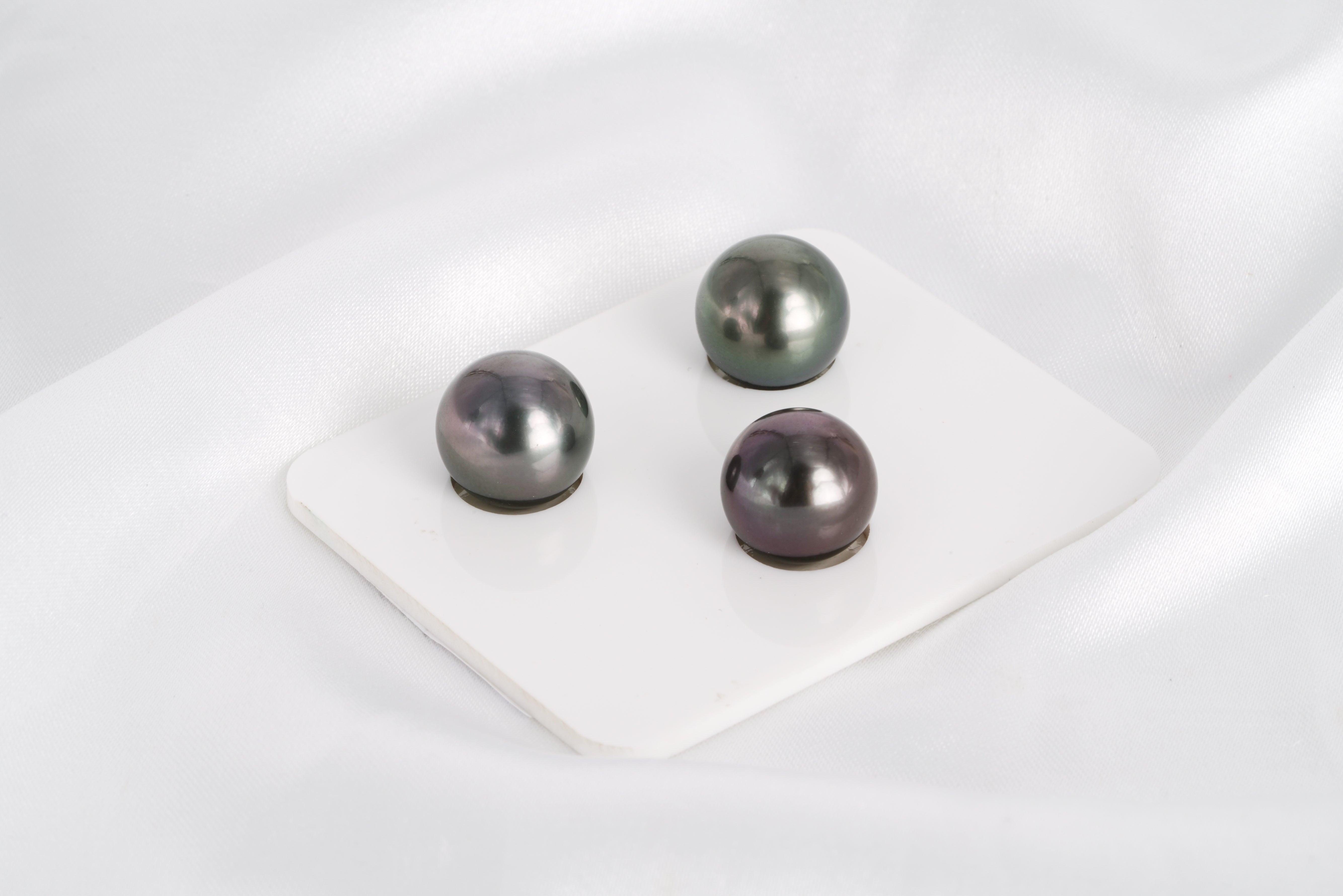 Mix Trio Set - Round 11-12mm TOP quality Tahitian Pearl - Loose Pearl jewelry wholesale