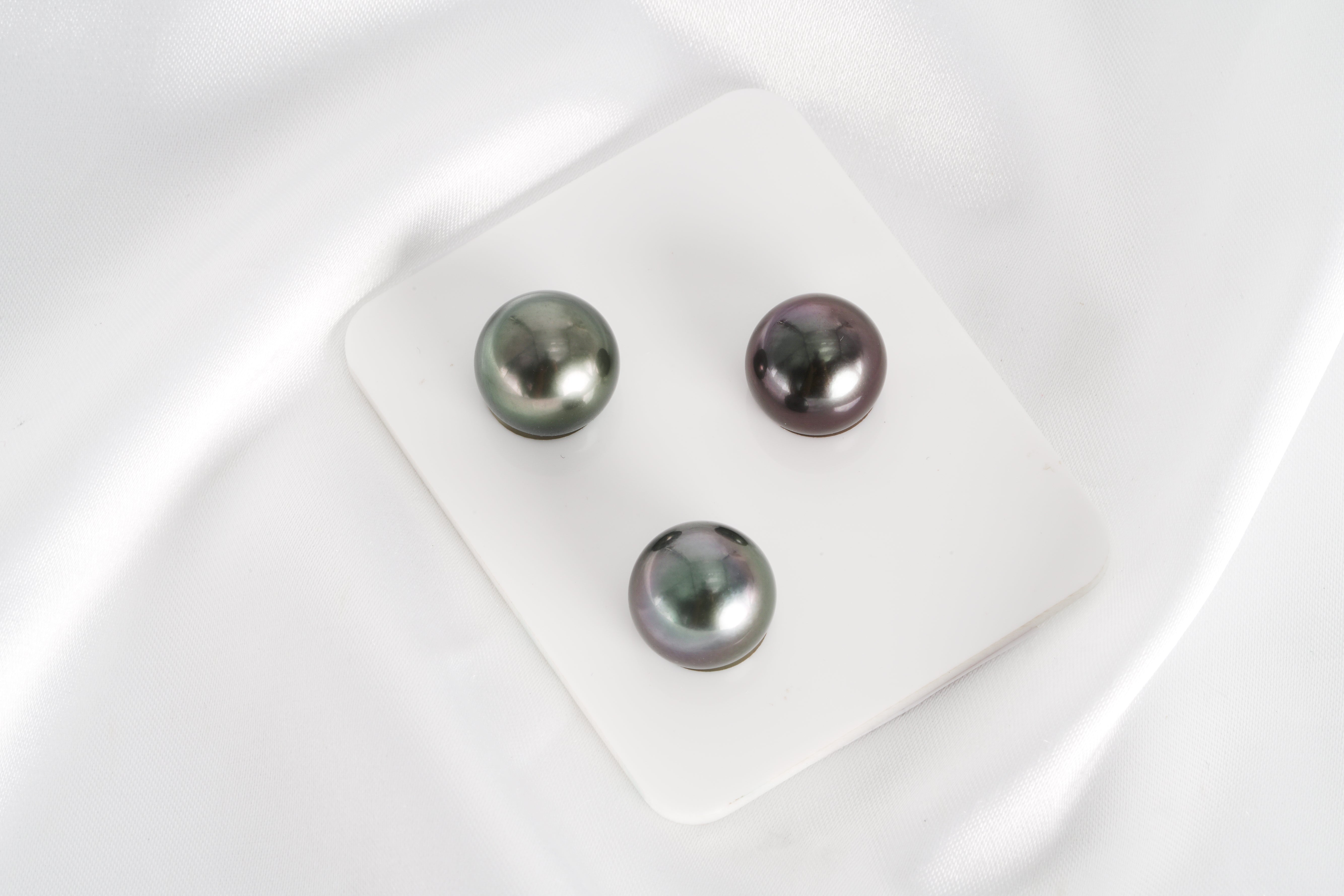 Mix Trio Set - Round 11-12mm TOP quality Tahitian Pearl - Loose Pearl jewelry wholesale