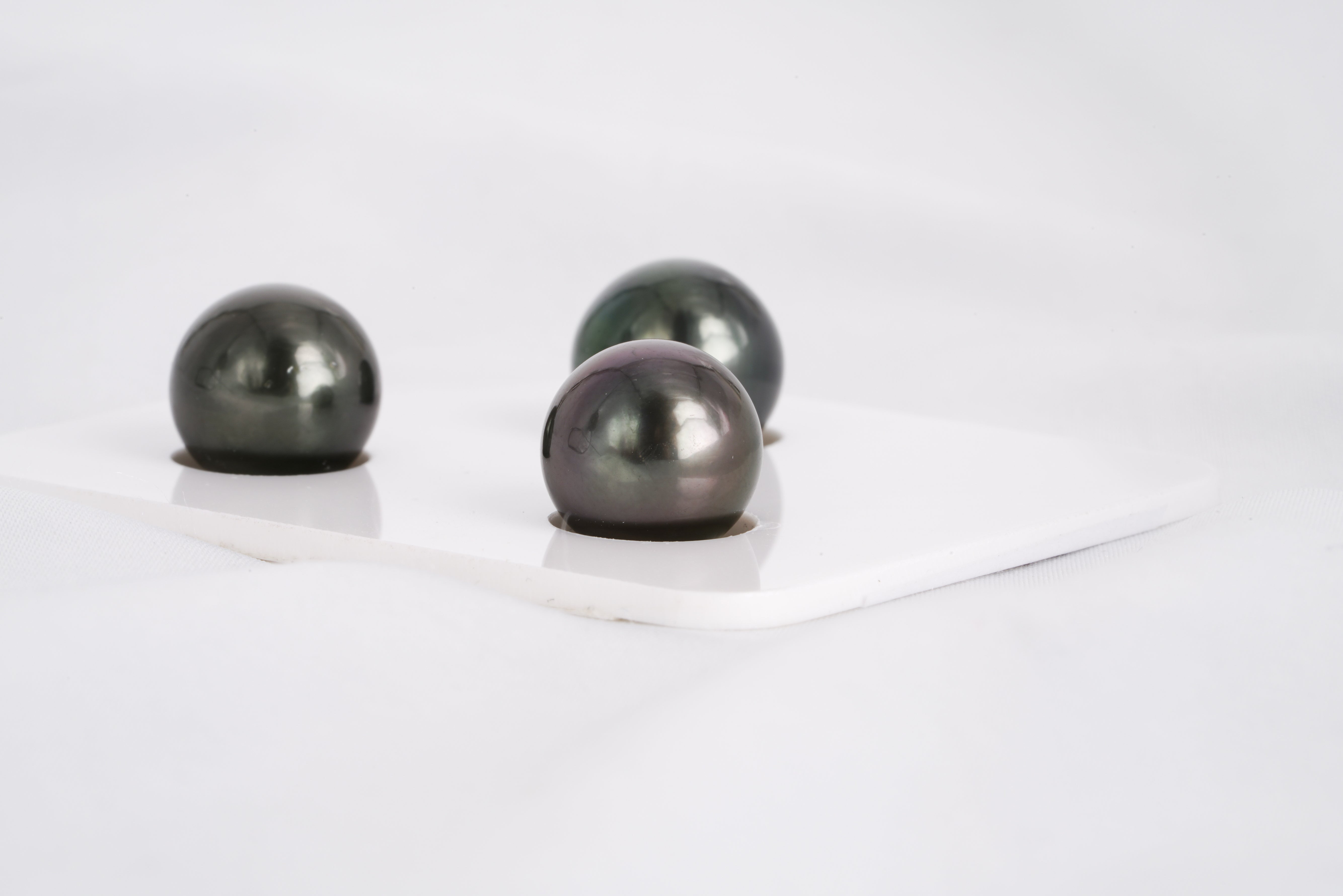 Dark Trio Set - R/SR 11mm AAA/AA quality Tahitian Pearl - Loose Pearl jewelry wholesale