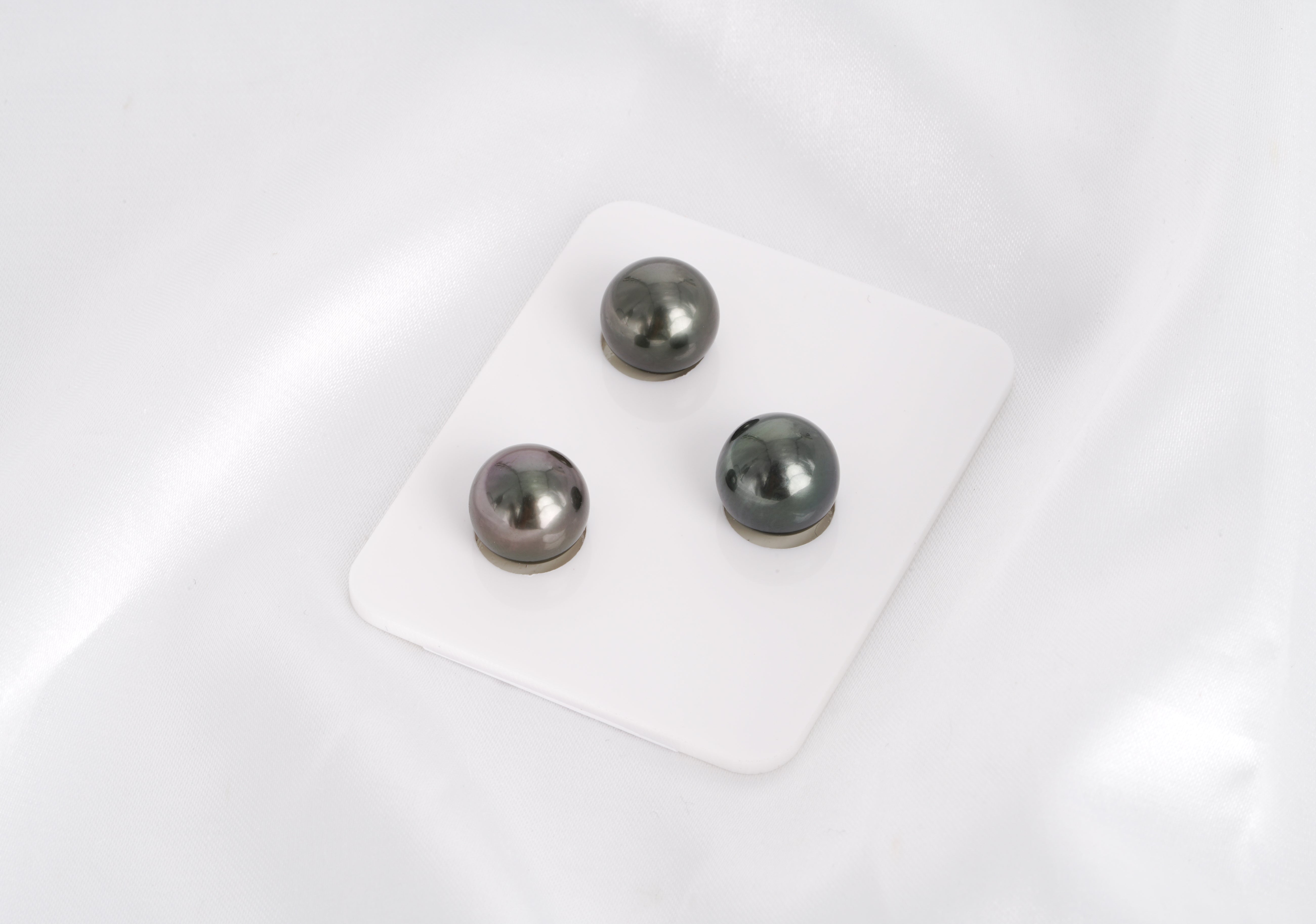 Dark Trio Set - R/SR 11mm AAA/AA quality Tahitian Pearl - Loose Pearl jewelry wholesale