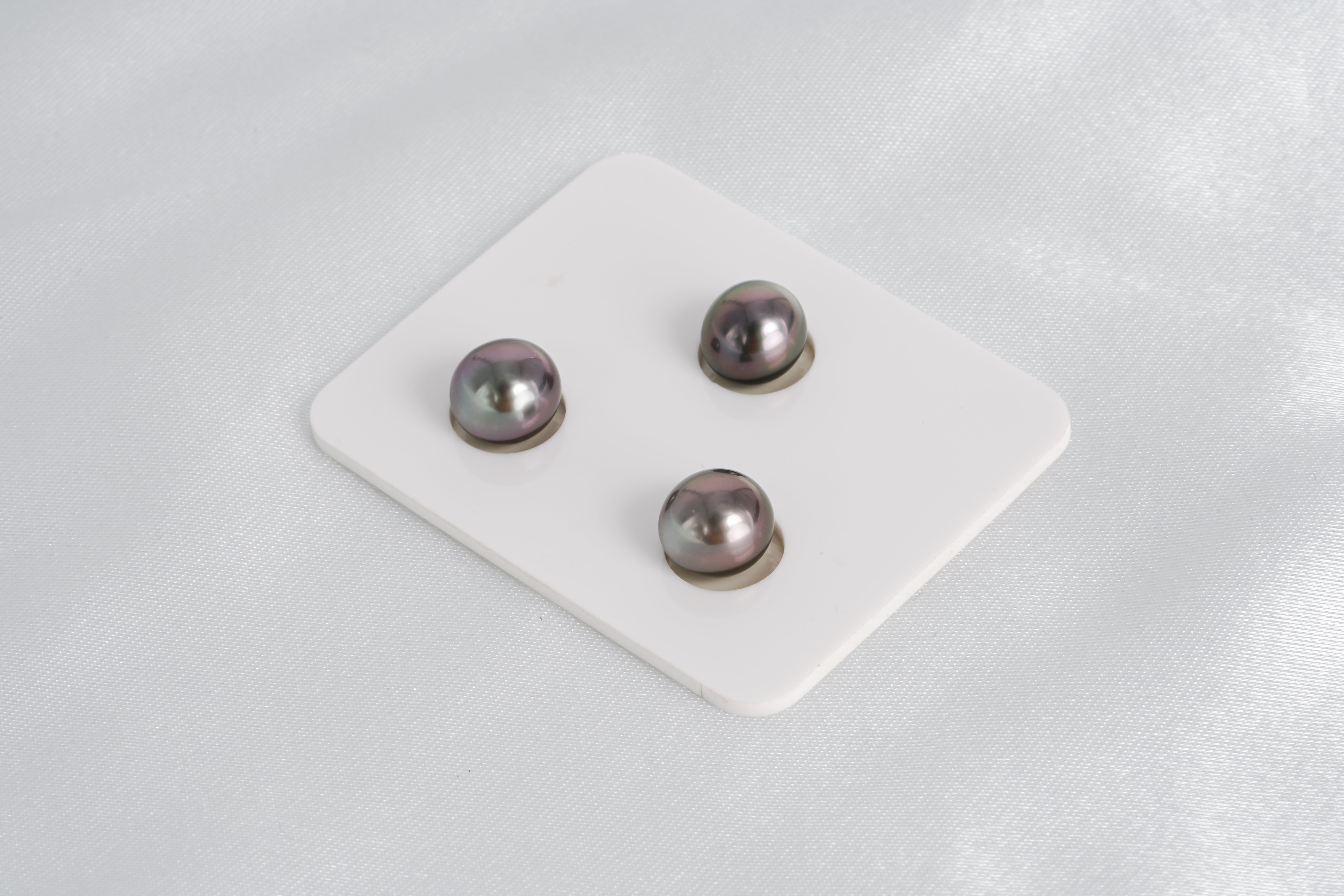 Light Cherry Trio Set - Oval 9mm TOP quality Tahitian Pearl - Loose Pearl jewelry wholesale