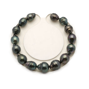 15pcs Dark Green 8-10mm - SB/CL AAA/AA Quality Tahitian Pearl Bracelet BR2529 LP4