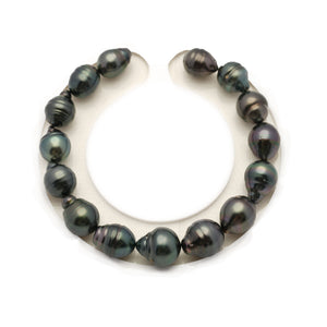 15pcs Dark Green 8-10mm - SB/CL AAA/AA Quality Tahitian Pearl Bracelet BR2529 LP4