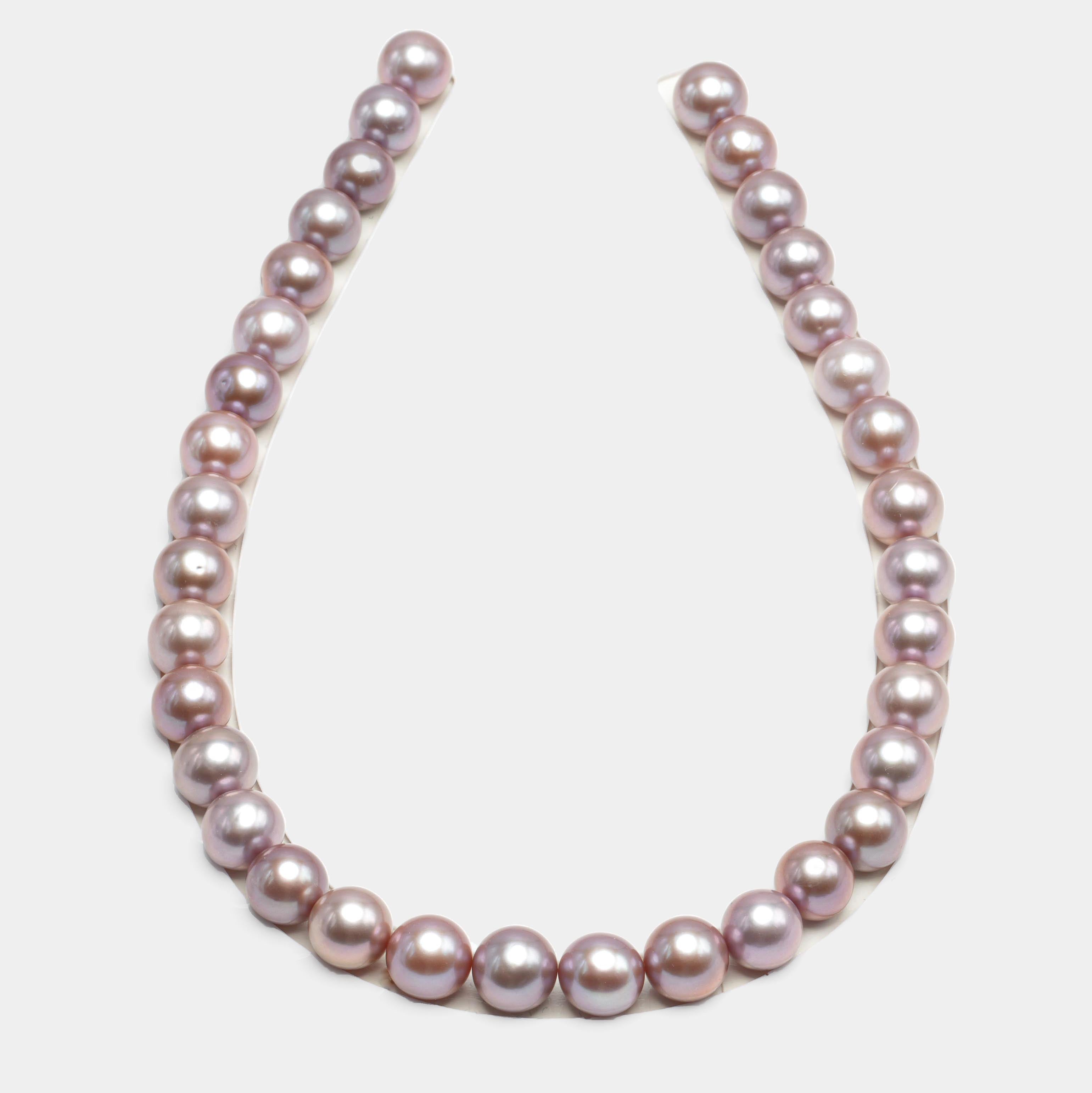 35pcs Purple 12mm - SR/NR AAA/AA Quality Fresh Water Pearl Edison Necklace NL1315