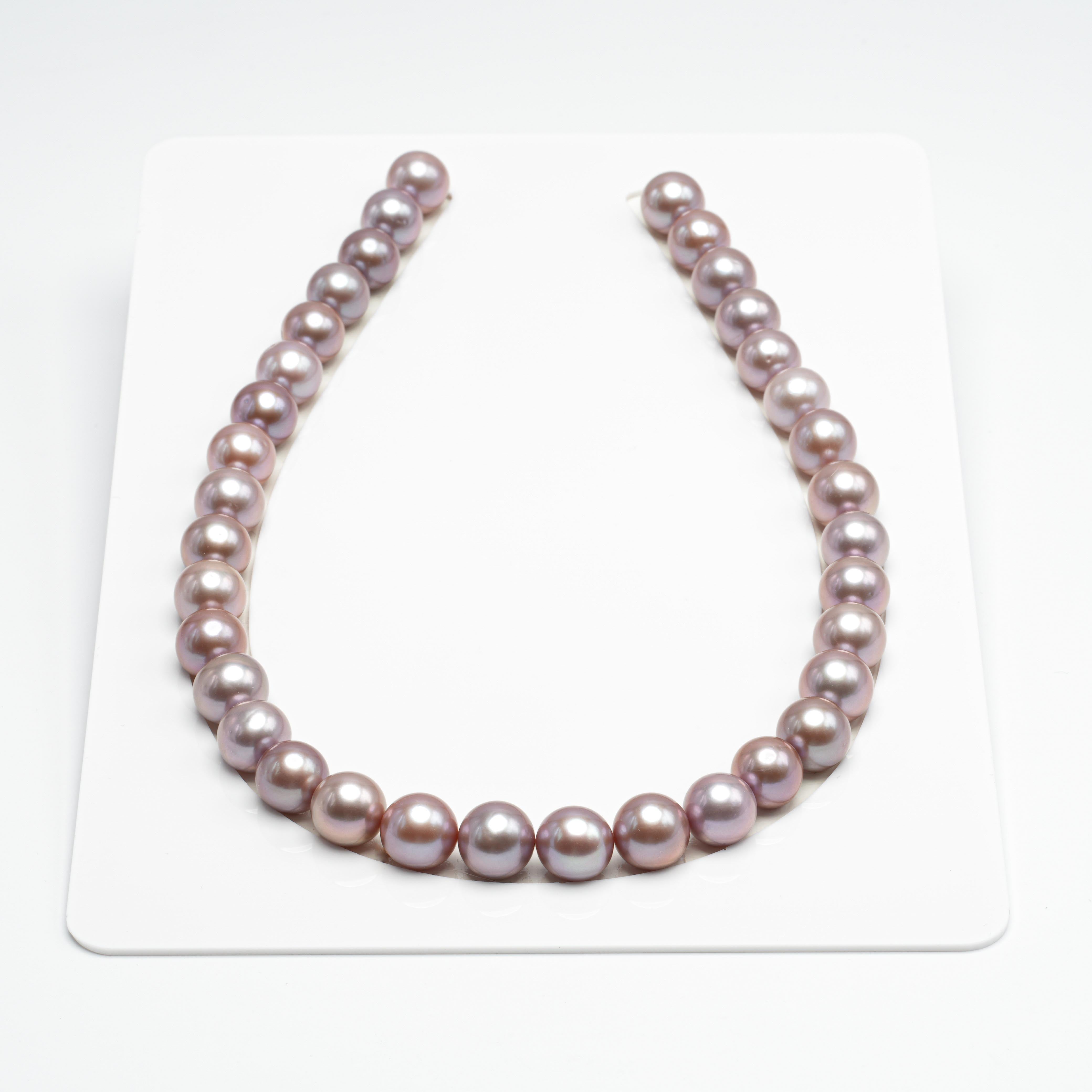 35pcs Purple 12mm - SR/NR AAA/AA Quality Fresh Water Pearl Edison Necklace NL1315