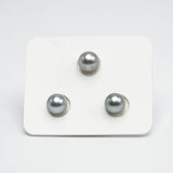 3pcs SILVER 8.8-9.1mm - RSR TOP/AAA Quality Tahitian Pearl Trio Set ER1183