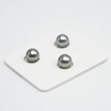 3pcs SILVER 8.8-9.1mm - RSR TOP/AAA Quality Tahitian Pearl Trio Set ER1183