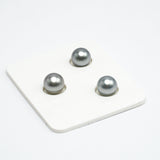 3pcs SILVER 8.8-9.1mm - RSR TOP/AAA Quality Tahitian Pearl Trio Set ER1183