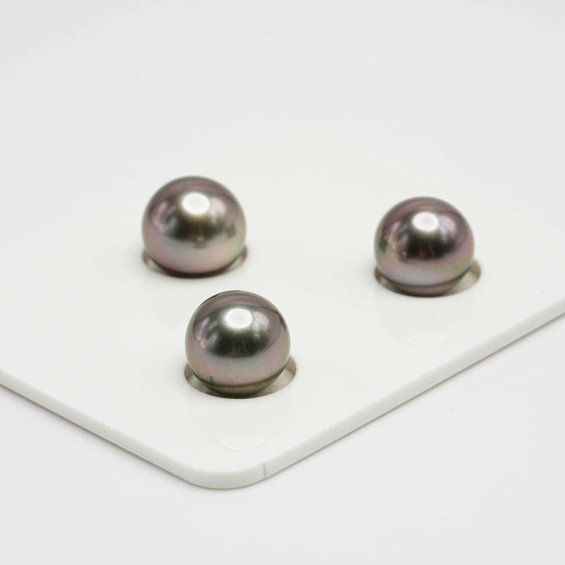 3pcs Cherry 9.6-10.1mm - RSR AAA Quality Tahitian Pearl Trio Set ER1236 A86