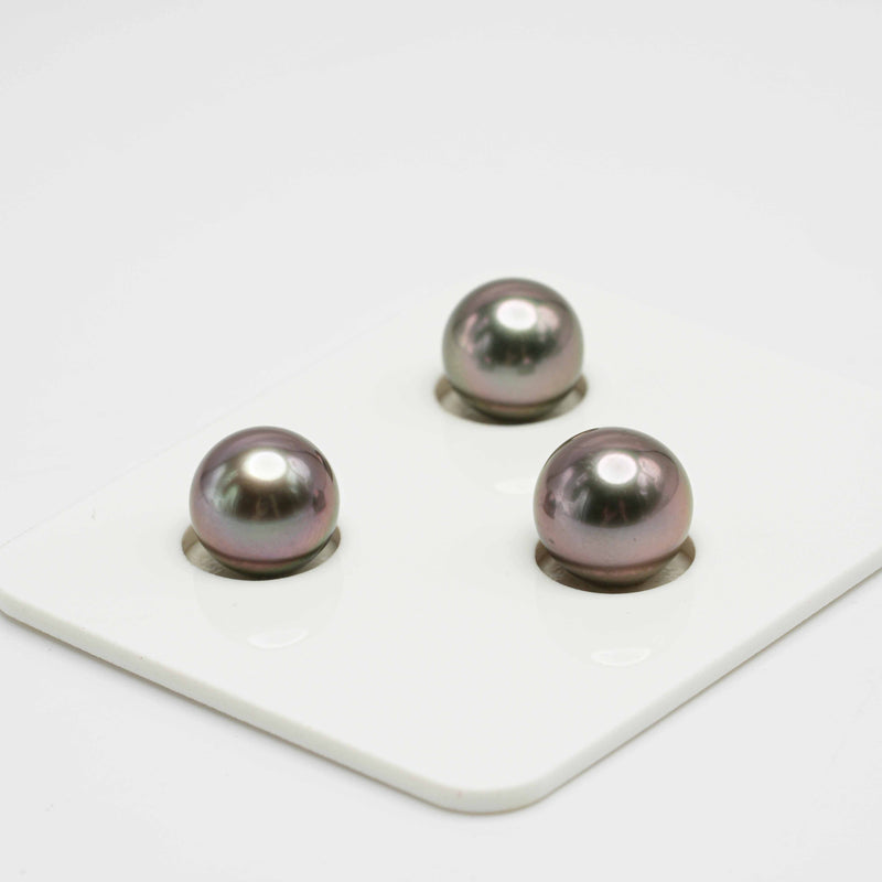 3pcs Cherry 9.6-10.1mm - RSR AAA Quality Tahitian Pearl Trio Set ER1236 A86