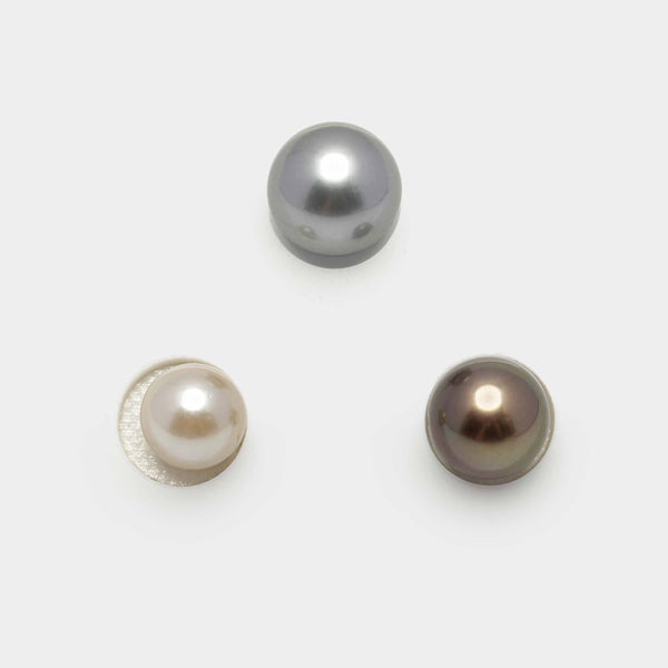 3pcs Multicolor 8.6-10.9mm - RSR AAA/AA Quality Tahitian Pearl Trio Set ER1219 A86