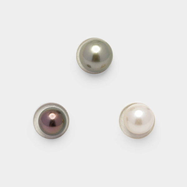 3pcs Multicolor 8.6-10.9mm - RSR AAA/AA Quality Tahitian Pearl Trio Set ER1221 A86