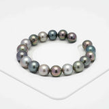 18pcs Multicolor 9-10mm - RSR AA/AAA Quality Tahitian Pearl Bracelet BR1655 A86