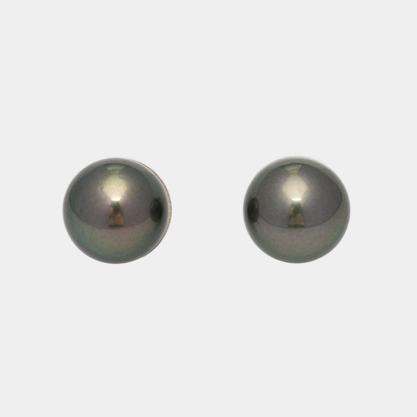 2pcs Light Green 12.3-12.4mm - SR AAA/AA Quality Tahitian Pearl Pair ER1282