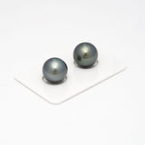 2pcs Gray Green 12.5-12.6mm - RSR AAA/AA Quality Tahitian Pearl Pair ER1271