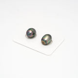 2pcs LIGHT GREEN 9.9-10.4mm - CL AAA/AA Quality Tahitian Pearl PAIR ER1272