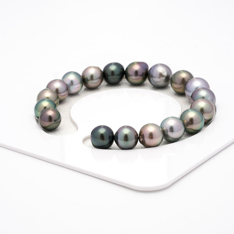 18pcs Multicolor 8-10mm - SB AAA/AA Quality Tahitian Pearl Bracelet BR1671