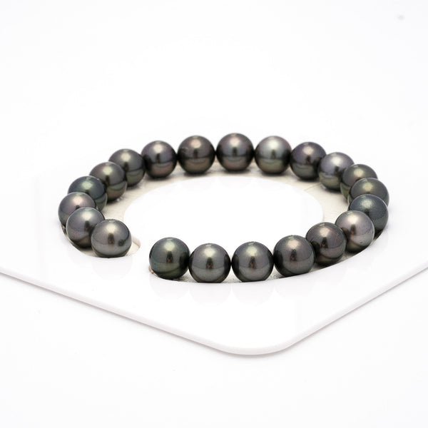 21pcs Dark 8-9mm - RSR AA/AAA Quality Tahitian Pearl Bracelet BR812