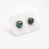 2pcs Green Peacock 9.8-10mm - CL AA/AAA Quality Tahitian Pearl Pair ER1150