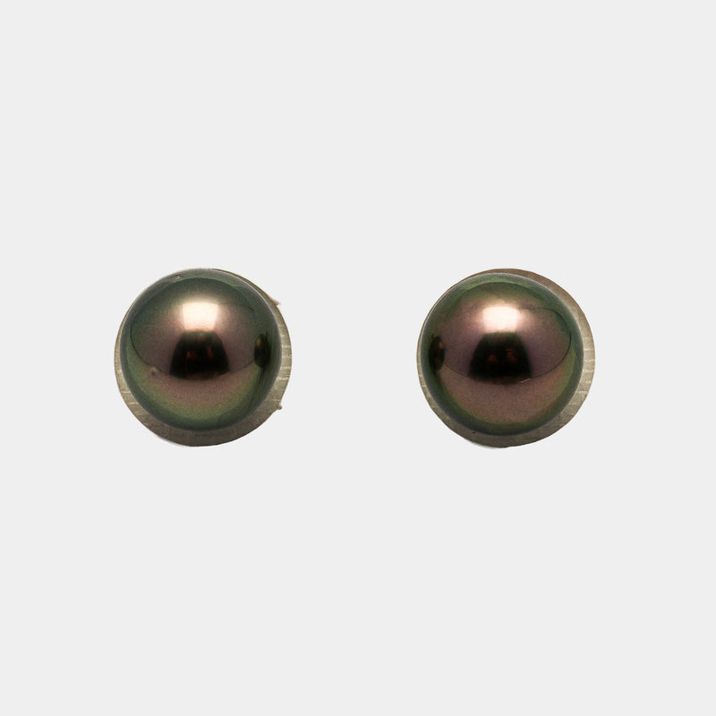 2pcs Peacock 11mm - RSR AAA/AA Quality Tahitian Pearl Pair ER1187