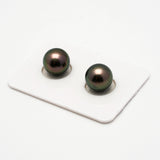 2pcs Peacock 11mm - RSR AAA/AA Quality Tahitian Pearl Pair ER1187