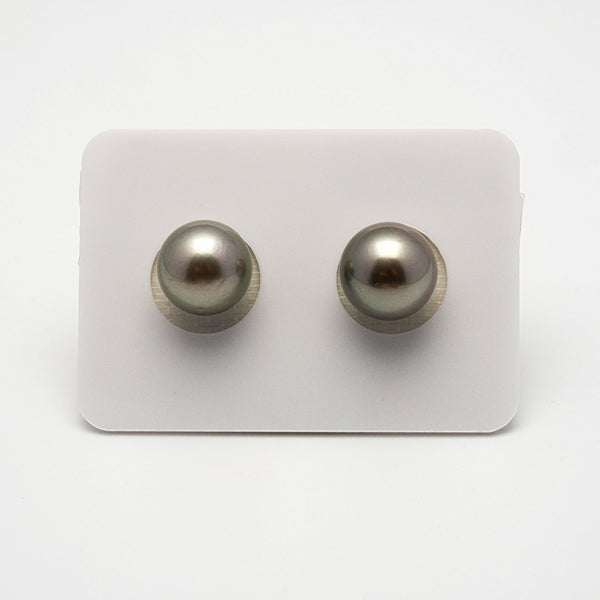 2pcs Light Brown 10.5-10.8mm - RSR AAA/AA Quality Tahitian Pearl Pair ER1206 A86