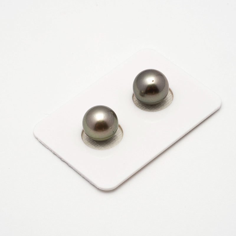 2pcs Light Brown 10.5-10.8mm - RSR AAA/AA Quality Tahitian Pearl Pair ER1206 A86