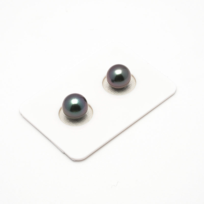 2pcs Purple 8.9-9.1mm - RSR AAA/AA Quality Tahitian Pearl Pair ER1193 A86