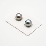 2pcs Light Green 10.7mm - RSR AAA/AA Quality Tahitian Pearl Pair ER1208 A86