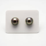 2pcs Light Green 10.2-10.4mm - SB/DR AAA Quality Tahitian Pearl Pair ER1232 A86