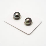 2pcs Light Green 10.2-10.4mm - SB/DR AAA Quality Tahitian Pearl Pair ER1232 A86