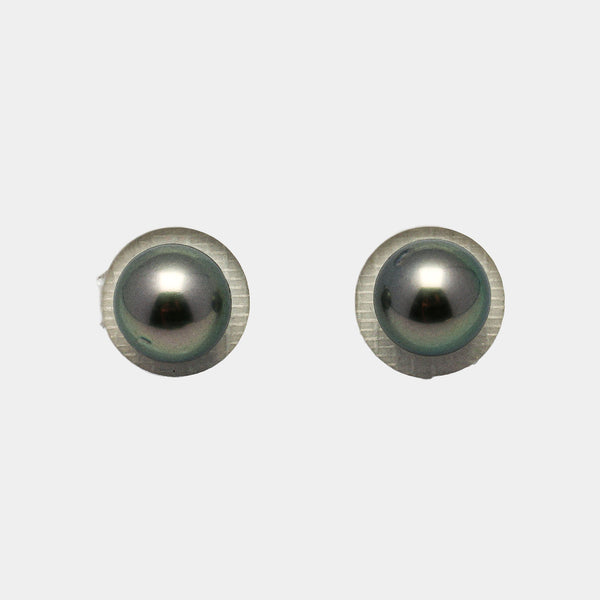 2pcs Green 9.4-9.5mm - RSR AA/AAA Quality Tahitian Pearl Pair ER1172