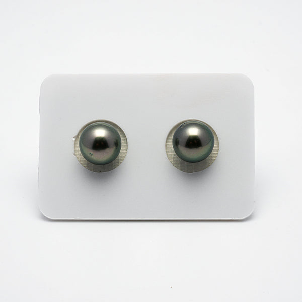 2pcs Green 9.4-9.5mm - RSR AA/AAA Quality Tahitian Pearl Pair ER1172